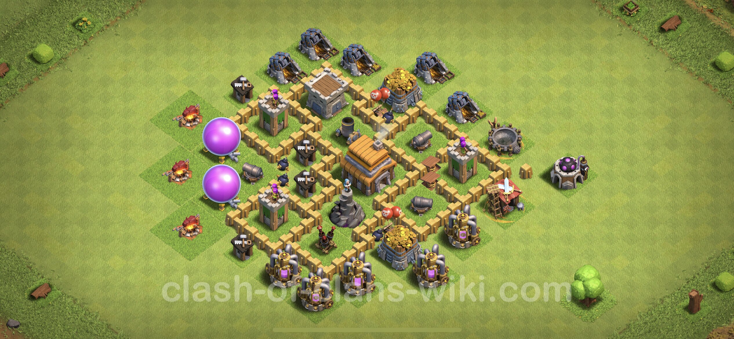 Best Anti 3 Stars Base TH5 with Link, Anti Everything - Town Hall Level