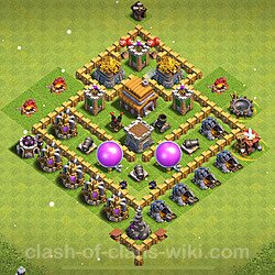 TH5 Anti 2 Stars Base Plan with Link, Copy Town Hall 5 Base Design 2024, #1385
