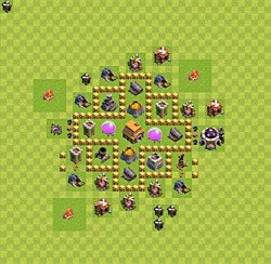 Base plan (layout), Town Hall Level 5 for trophies (defense) (#34)