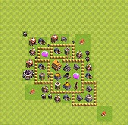 Base plan (layout), Town Hall Level 5 for trophies (defense) (#40)