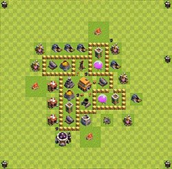 Base plan (layout), Town Hall Level 5 for trophies (defense) (#42)