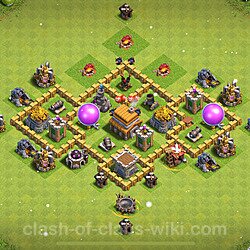 TH5 Anti 2 Stars Base Plan with Link, Copy Town Hall 5 Base Design 2024, #787