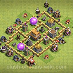 Base plan (layout), Town Hall Level 5 for trophies (defense) (#82)