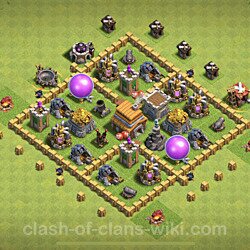 Base plan (layout), Town Hall Level 5 for trophies (defense) (#84)