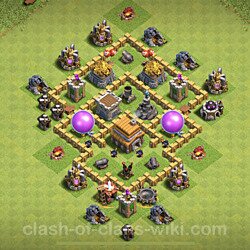 Base plan (layout), Town Hall Level 5 for trophies (defense) (#88)
