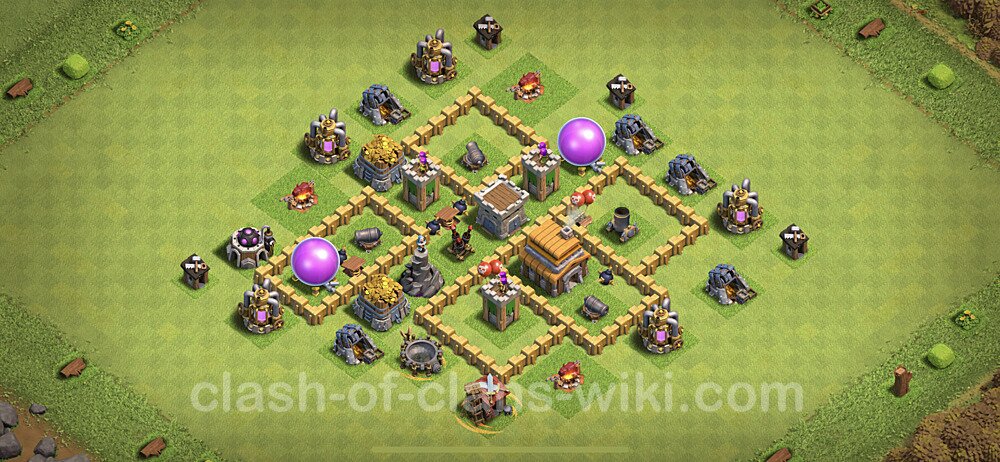 Anti Everything TH5 Base Plan with Link, Copy Town Hall 5 Design, #265