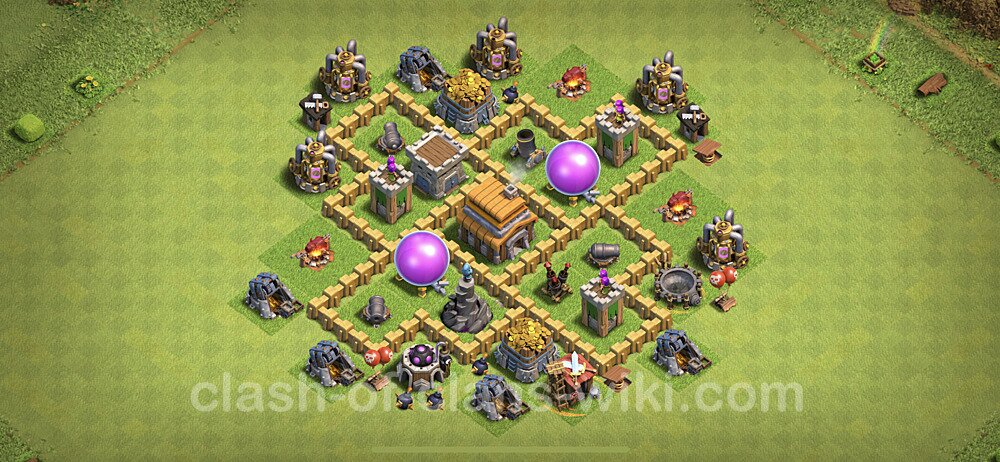 Top TH5 Unbeatable Anti Loot Base Plan with Link, Anti Everything, Copy Town Hall 5 Base Design, #268