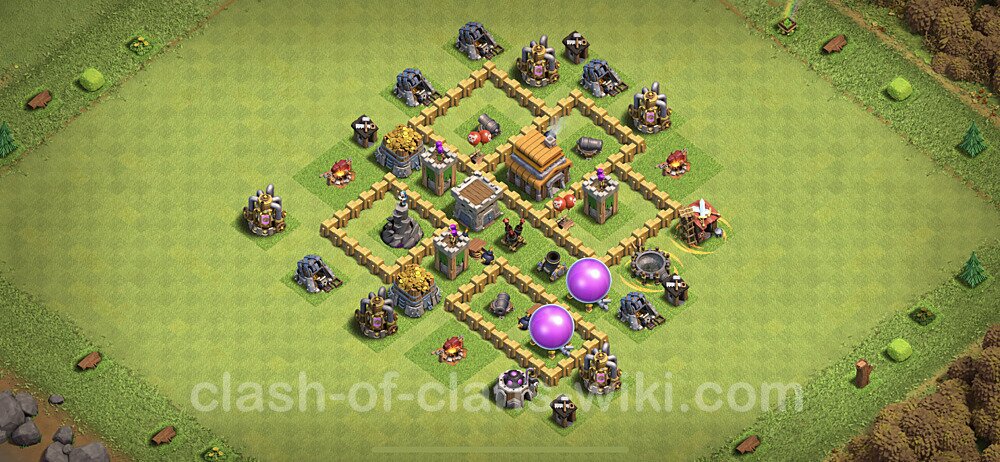 Full Upgrade TH5 Base Plan with Link, Anti Air, Copy Town Hall 5 Max Levels Design, #270