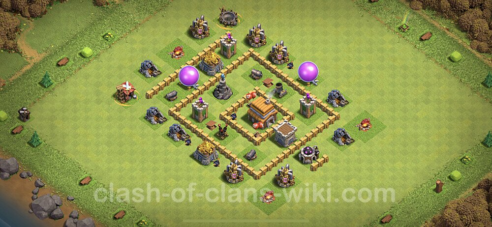 Full Upgrade TH5 Base Plan with Link, Anti Air, Copy Town Hall 5 Max Levels Design, #272