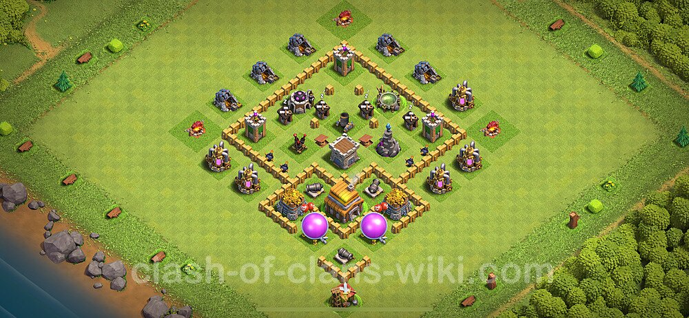 Anti Dragon TH5 Base Plan with Link, Anti 3 Stars, Copy Town Hall 5 Anti Air Design 2024, #274