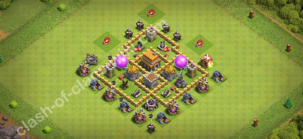 TH5 Anti 2 Stars Base Plan with Link, Copy Town Hall 5 Base Design 2026, #3422