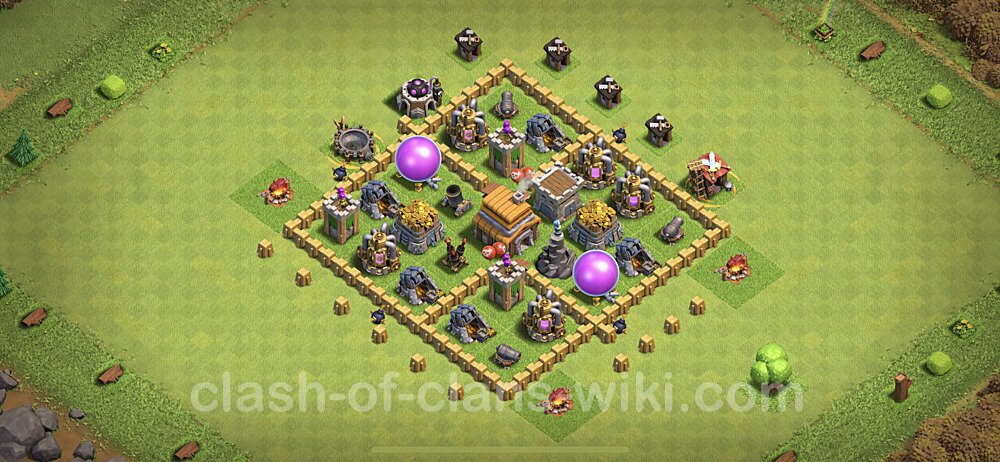 TH5 Trophy Base Plan with Link, Anti Everything, Copy Town Hall 5 Base Design, #84