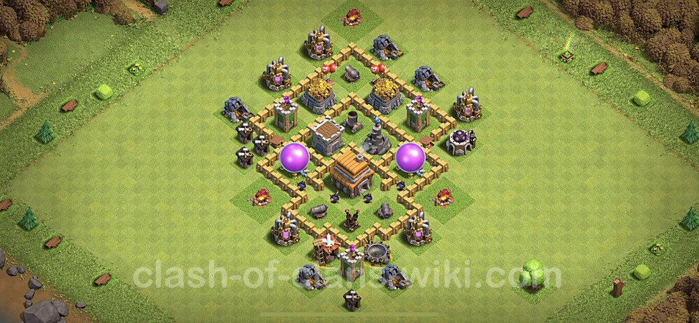 Full Upgrade TH5 Base Plan with Link, Anti Everything, Hybrid, Copy Town Hall 5 Max Levels Design, #88