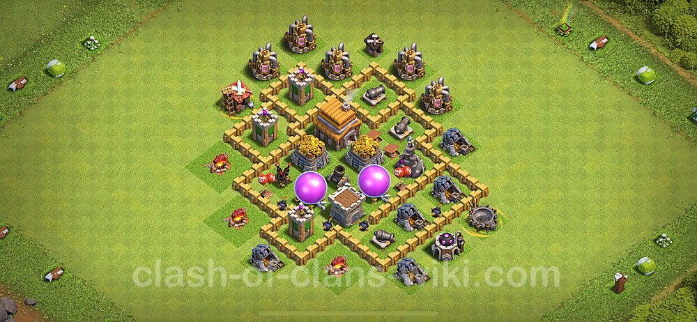 Base plan TH5 Max Levels with Link, Hybrid for Farming 2024, #1706