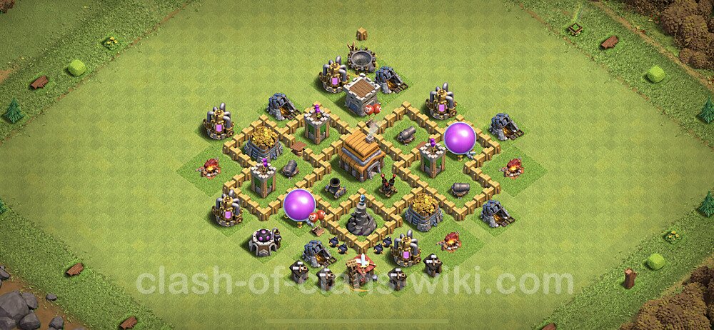 Base plan TH5 Max Levels with Link, Anti Air, Hybrid for Farming, #263