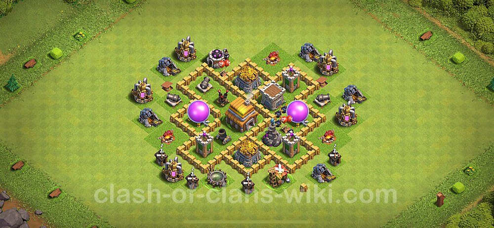 Base plan TH5 (design / layout) with Link, Anti 2 Stars, Hybrid for Farming 2024, #273