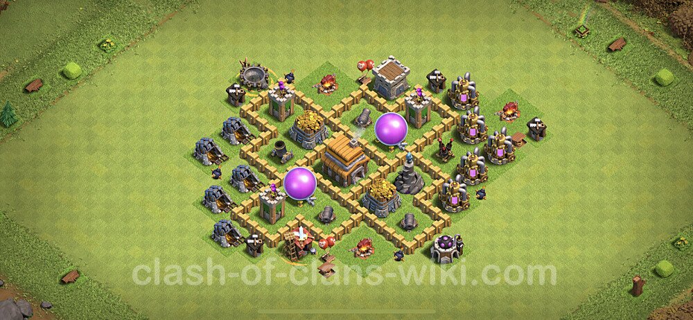 Base plan TH5 (design / layout) with Link, Anti 3 Stars, Hybrid for Farming, #82