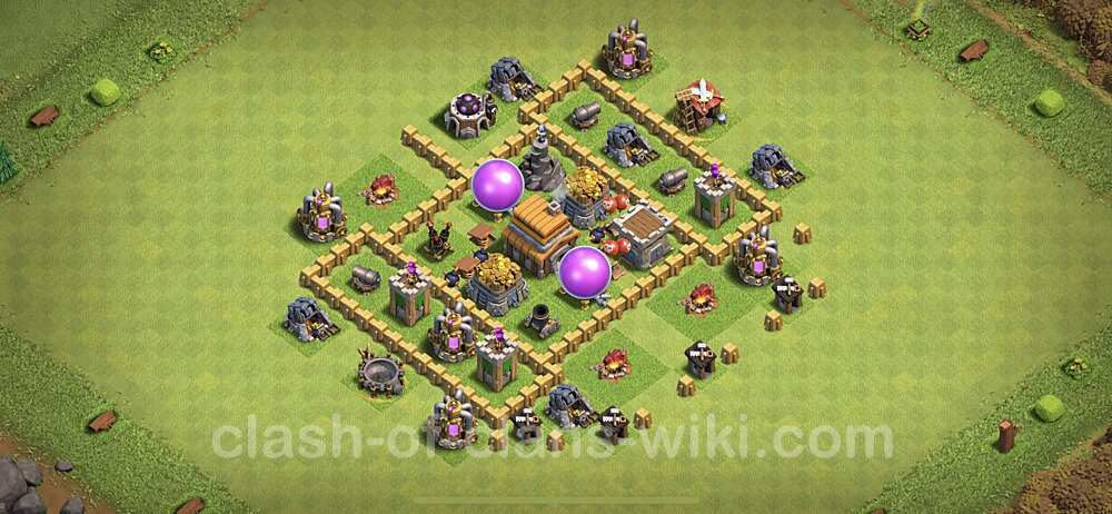 Base plan TH5 Max Levels with Link, Hybrid for Farming, #83