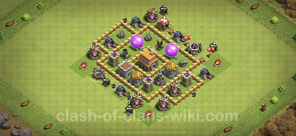 Base plan TH5 (design / layout) with Link, Anti 2 Stars, Hybrid for Farming, #86