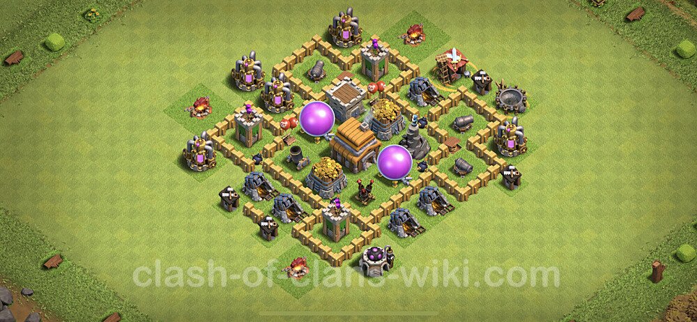 Base plan TH5 (design / layout) with Link, Anti Air, Hybrid for Farming, #87