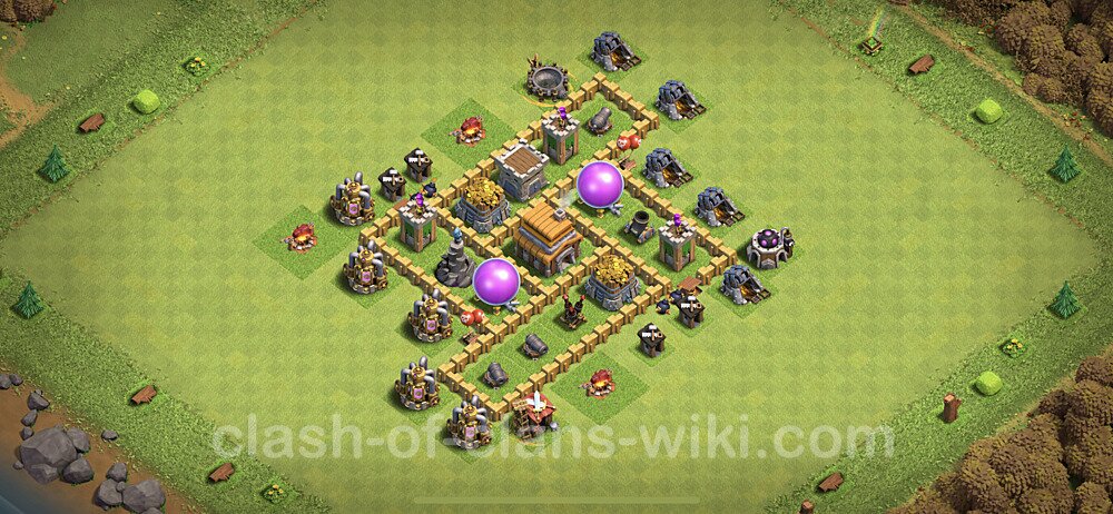 Base plan TH5 (design / layout) with Link, Anti Everything, Hybrid for Farming, #88