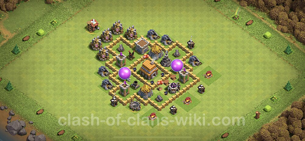 Base plan TH5 (design / layout) with Link, Anti Air for Farming, #89