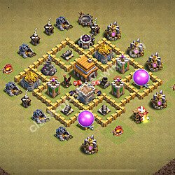 Die Anti 2 Sterne Clan War Base RH5 + Link 2026 - COC Rathaus Level 5 Kriegsbase (CK / CW), #1324