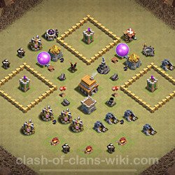 Base plan (layout), Town Hall Level 5 for clan wars (#26)