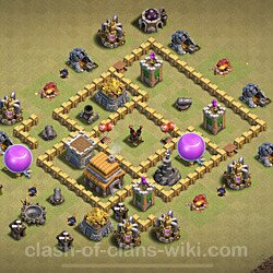 Base plan (layout), Town Hall Level 5 for clan wars (#34)