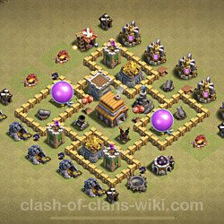 Base plan (layout), Town Hall Level 5 for clan wars (#5)