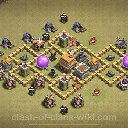 Base plan (layout), Town Hall Level 5 for clan wars (#7)