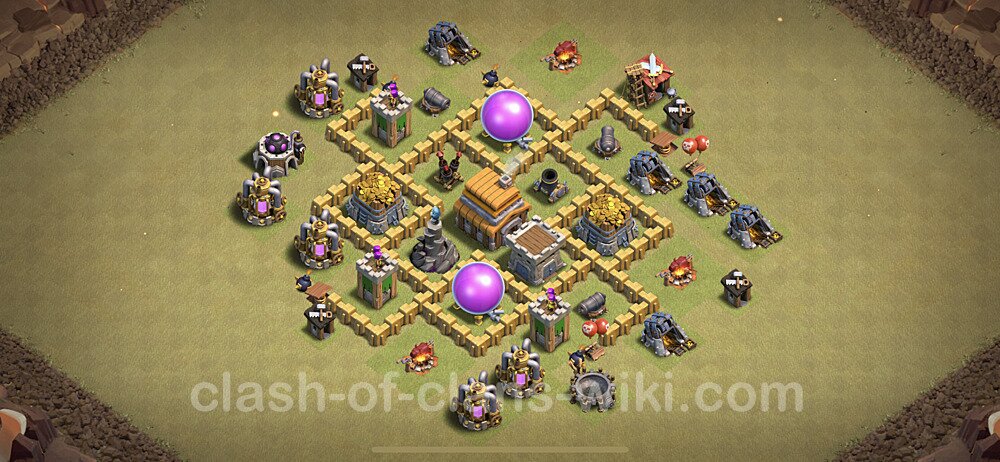 Die Anti 2 Sterne Clan War Base RH5 + Link, Anti Air - COC Rathaus Level 5 Kriegsbase (CK / CW), #10