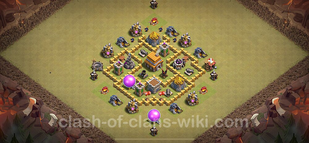 TH5 Anti 2 Stars War Base Plan with Link, Copy Town Hall 5 CWL Design 2023, #1221