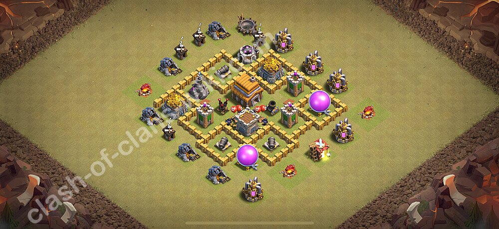 TH5 Anti 2 Stars War Base Plan with Link, Copy Town Hall 5 CWL Design 2025, #1324