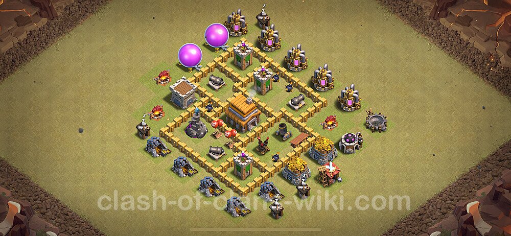 TH5 War Base Plan with Link, Anti Everything, Copy Town Hall 5 CWL Design 2024, #1644