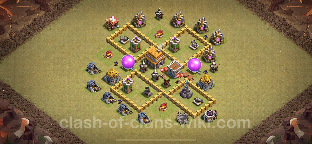 TH5 Max Levels War Base Plan with Link, Anti Everything, Copy Town Hall 5 CWL Design 2024, #1657