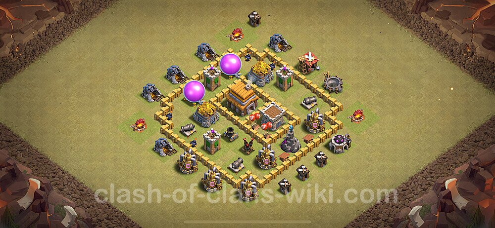 Die Clan War Base RH5 + Link, Hybrid 2024 - COC Rathaus Level 5 Kriegsbase (CK / CW), #1659