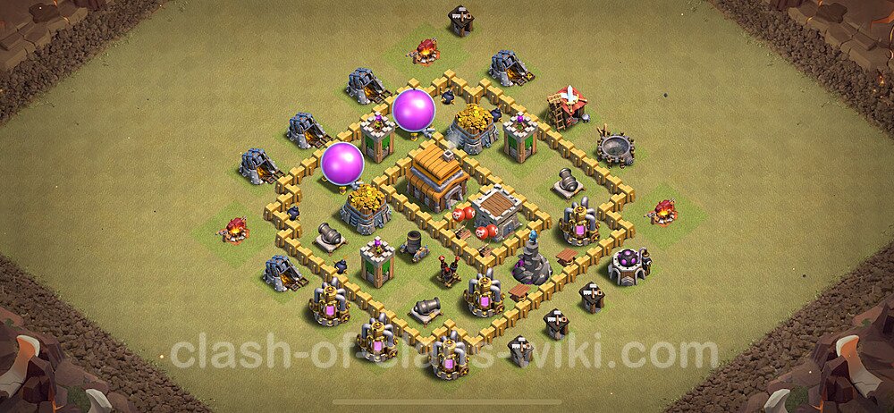 TH5 War Base Plan with Link, Hybrid, Copy Town Hall 5 CWL Design 2024, #1659