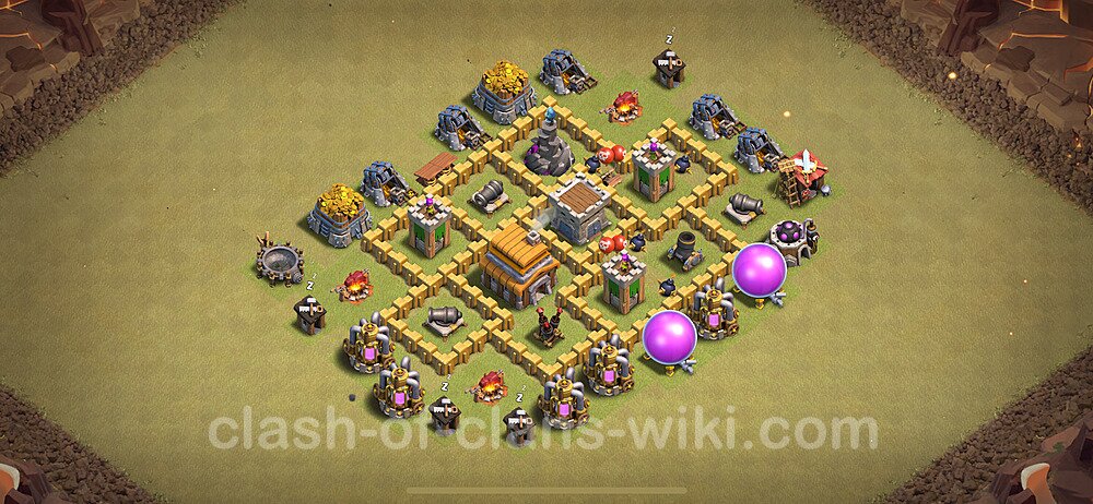 TH5 Anti 3 Stars War Base Plan with Link, Copy Town Hall 5 CWL Design 2024, #1660