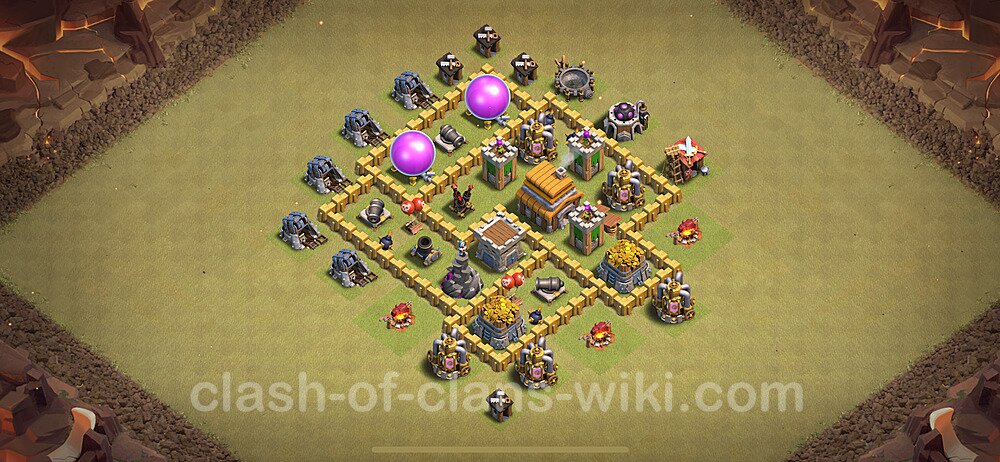 Die Anti 3 Sterne Clan War Base RH5 + Link, Hybrid 2024 - COC Rathaus Level 5 Kriegsbase (CK / CW), #1705