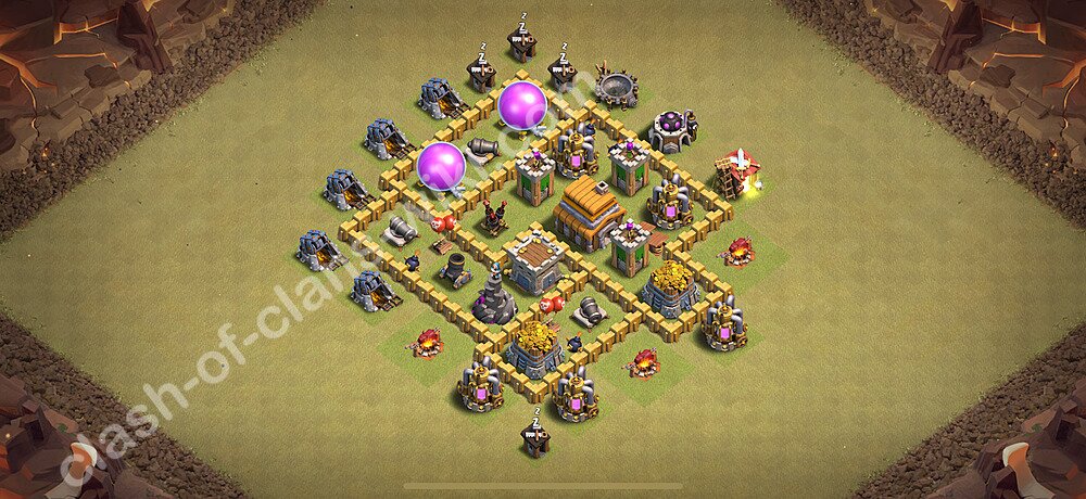 TH5 Anti 3 Stars War Base Plan with Link, Hybrid, Copy Town Hall 5 CWL Design 2026, #1705