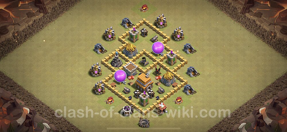 Die Anti 3 Sterne Clan War Base RH5 + Link, Hybrid - COC Rathaus Level 5 Kriegsbase (CK / CW), #28
