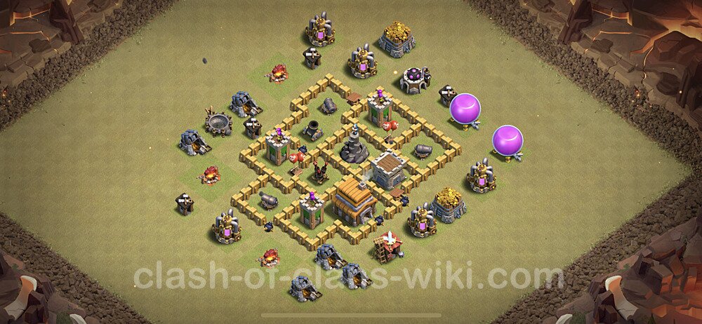 Die Clan War Base RH5 + Link, Anti Alles - COC Rathaus Level 5 Kriegsbase (CK / CW), #33