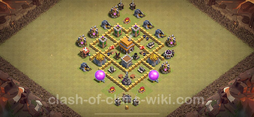 TH5 Anti 3 Stars War Base Plan with Link, Anti Air, Copy Town Hall 5 CWL Design 2025, #37