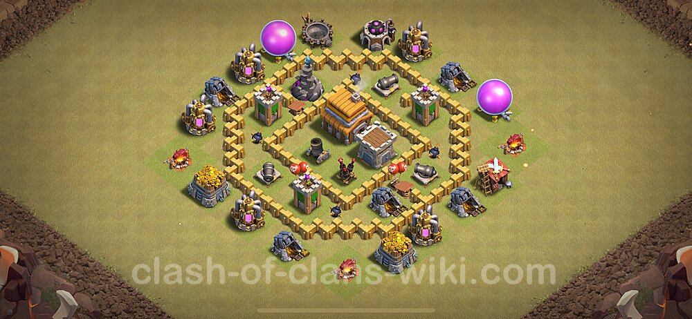 TH5 War Base Plan with Link, Anti Everything, Copy Town Hall 5 CWL Design 2024, #43