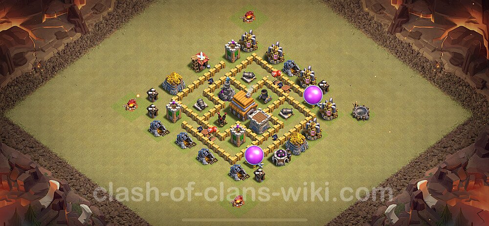 Die Anti 2 Sterne Clan War Base RH5 + Link 2024 - COC Rathaus Level 5 Kriegsbase (CK / CW), #48