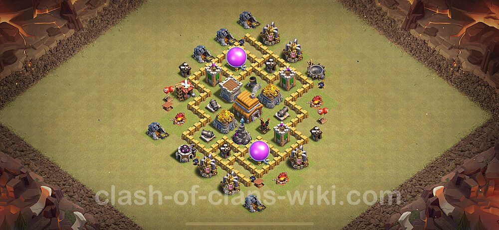 Die Anti 3 Sterne Clan War Base RH5 + Link, Hybrid 2024 - COC Rathaus Level 5 Kriegsbase (CK / CW), #49
