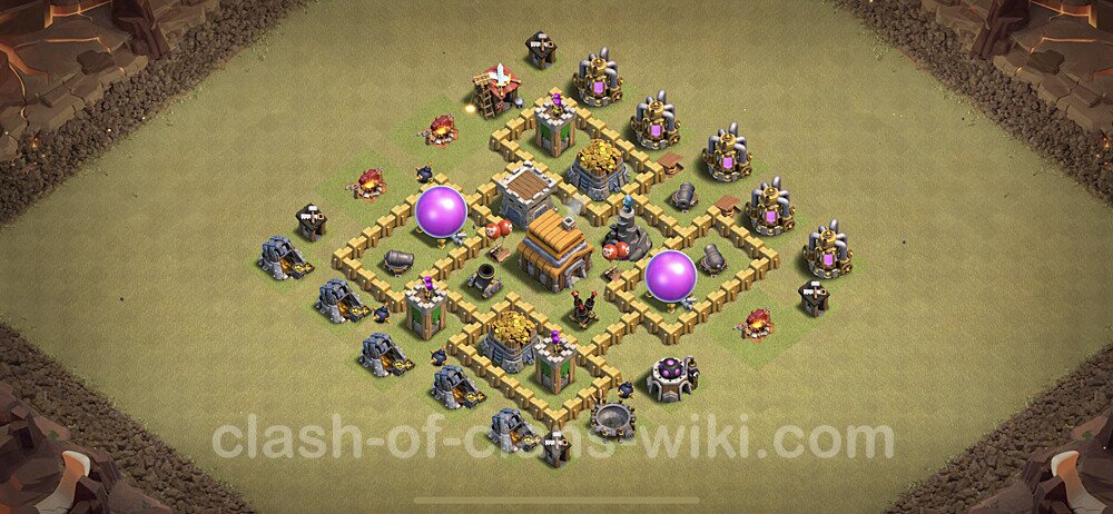 Die Anti 2 Sterne Clan War Base RH5 + Link, Hybrid - COC Rathaus Level 5 Kriegsbase (CK / CW), #5