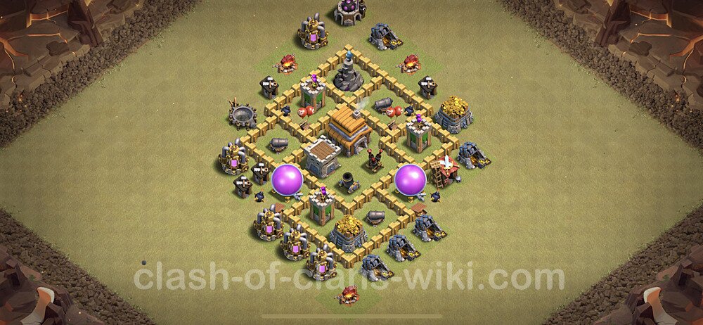 Die Clan War Base RH5 + Link, Anti Air - COC Rathaus Level 5 Kriegsbase (CK / CW), #6