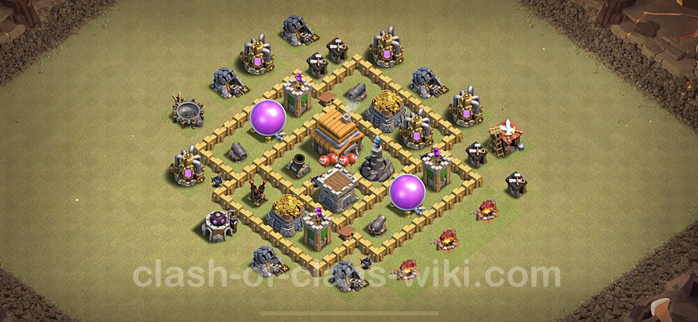 Die Anti 3 Sterne Clan War Base RH5 + Link - COC Rathaus Level 5 Kriegsbase (CK / CW), #8